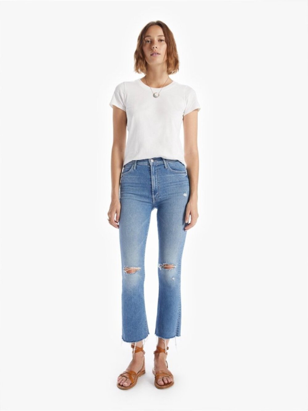 Mother the Hustler Ankle Fray Jeans in Understudy Sz 25